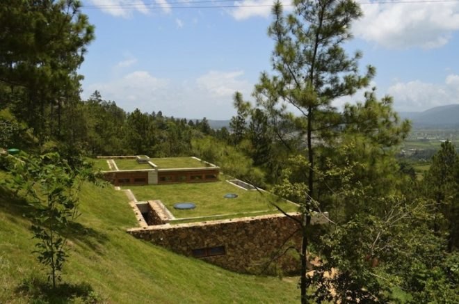 vasho, vasho architects, rd house, energy efficiency, green roofs, home automation, dominican republic, natural insulation, summer house, locally sourced wood, exposed concrete, excavated rock, steep topography