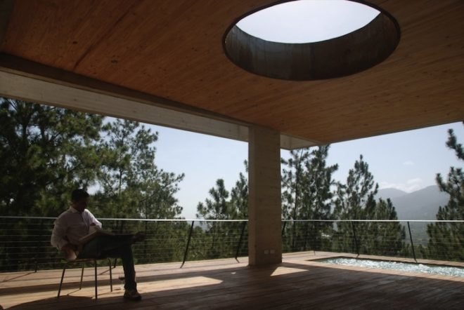 vasho, vasho architects, rd house, energy efficiency, green roofs, home automation, dominican republic, natural insulation, summer house, locally sourced wood, exposed concrete, excavated rock, steep topography