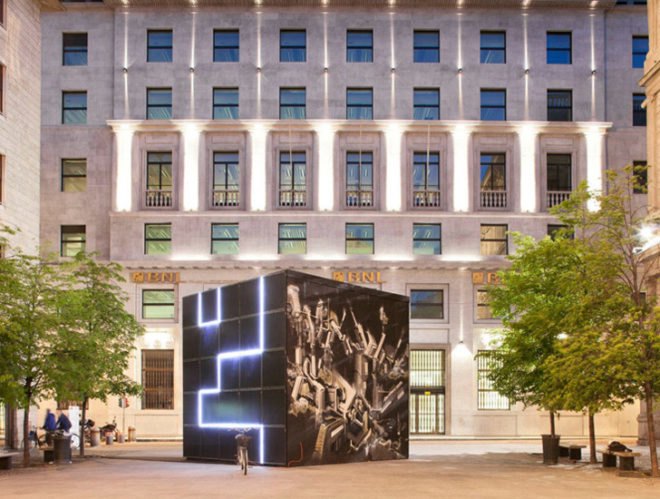 Romolo Stanco, e-QBO installation, art installation, LED interactive installation, LED lights, Italian design, photovoltaics, renewable energy sources, TRED, transformable design, interactive objects, wifi hot-spots
