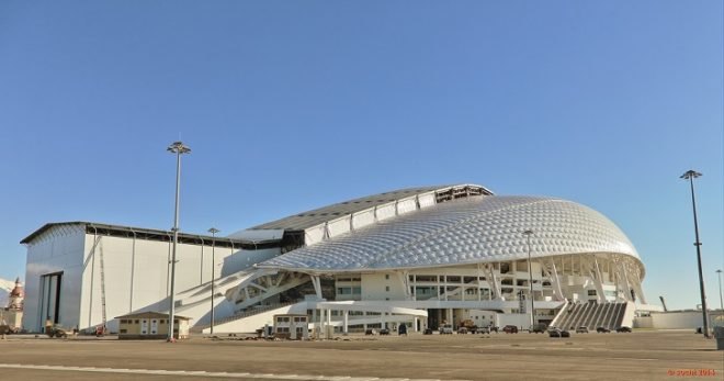 Sochi, Russia, 2014 Winter Olympic Games, Fisht Olympic Stadium, Populous, Burro Happold, Vector Foiltec, Faberge, opening ceremony, Putin, IOC