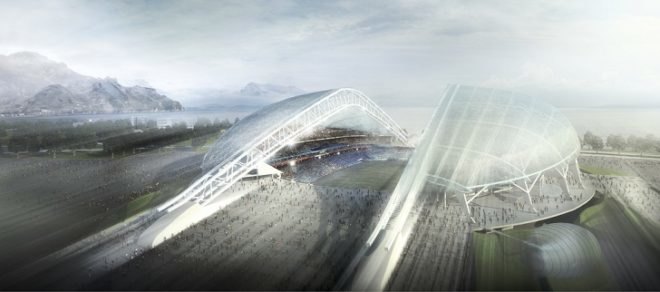 Sochi, Russia, 2014 Winter Olympic Games, Fisht Olympic Stadium, Populous, Burro Happold, Vector Foiltec, Faberge, opening ceremony, Putin, IOC