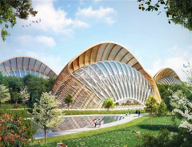 Vincent Callebaut Architectures, Vincent Callebaut, Flavours Orchard, eco-district China, China sustainable architecture, China architecture, China masterplan, sustainable masterplan, solar power, wind power, wind turbines, futuristic city, smart energy grid