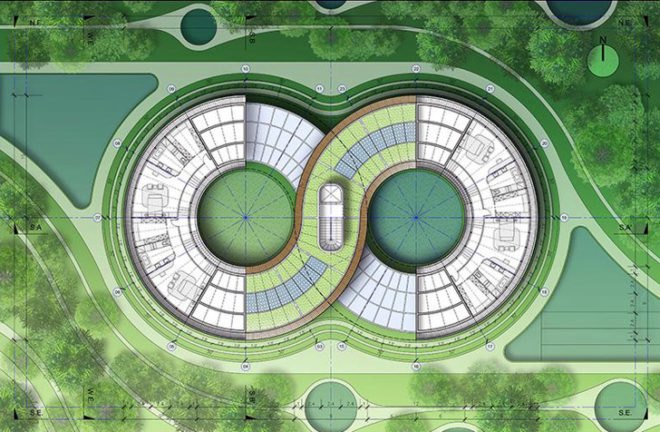 Vincent Callebaut Architectures, Vincent Callebaut, Flavours Orchard, eco-district China, China sustainable architecture, China architecture, China masterplan, sustainable masterplan, solar power, wind power, wind turbines, futuristic city, smart energy grid