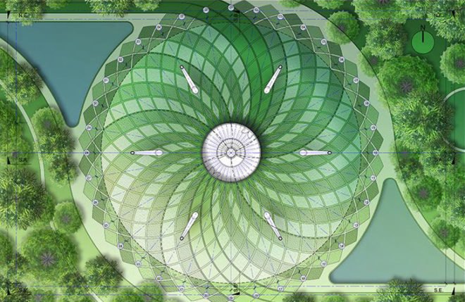 Vincent Callebaut Architectures, Vincent Callebaut, Flavours Orchard, eco-district China, China sustainable architecture, China architecture, China masterplan, sustainable masterplan, solar power, wind power, wind turbines, futuristic city, smart energy grid