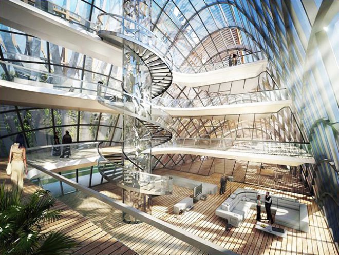 Vincent Callebaut Architectures, Vincent Callebaut, Flavours Orchard, eco-district China, China sustainable architecture, China architecture, China masterplan, sustainable masterplan, solar power, wind power, wind turbines, futuristic city, smart energy grid