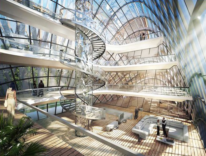 Vincent Callebaut Architectures, Vincent Callebaut, Flavours Orchard, eco-district China, China sustainable architecture, China architecture, China masterplan, sustainable masterplan, solar power, wind power, wind turbines, futuristic city, smart energy grid