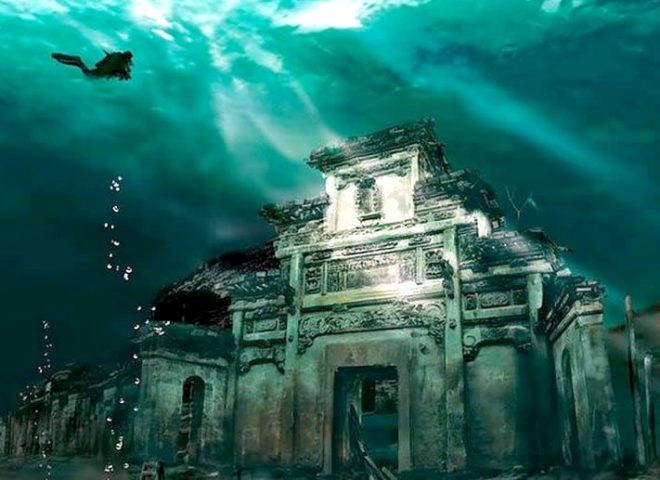 Lion City, Five Lion Mountain, Qiandao Lake Zhejiang, submerged city in China, China's Atlantis, flooded Chinese city, Qiandao lake hydroelectric station