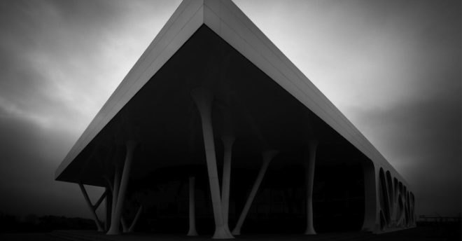 Bahadir Kul Architects, kayseri ice rink, ice rink, blob-shaped windows, turkey, kayseri, anatolian wonderland, tourism hub, mezzanine level, colorful windows, futuristic facade