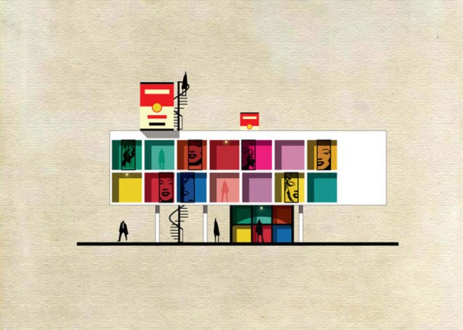 Federico Babina, archist, 20th century art, art, architecture, archibet, archicine, building art, architecture illustrations, cross sections, iconic art