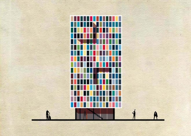 Federico Babina, archist, 20th century art, art, architecture, archibet, archicine, building art, architecture illustrations, cross sections, iconic art