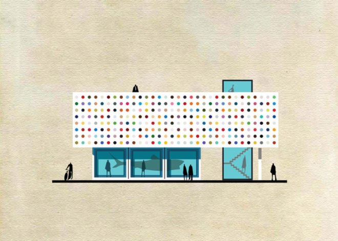 Federico Babina, archist, 20th century art, art, architecture, archibet, archicine, building art, architecture illustrations, cross sections, iconic art