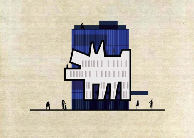 Federico Babina, archist, 20th century art, art, architecture, archibet, archicine, building art, architecture illustrations, cross sections, iconic art