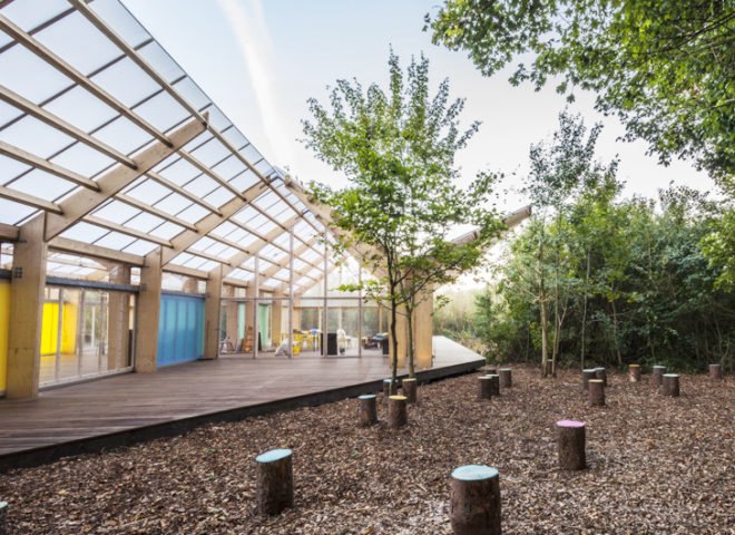 Spektrum Arkitekter, Fjelstervang community hub, Fjelstervang Village, northern Denmark architecture, danish architecture, danish architects, multi-purpose spaces, community centers, recreational spaces, timber structure, wooden architecture, transparent roofs