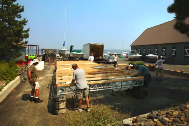 Floating Skate Ramp, Visit California, floating ramp, bob burnquist, lake tahoe, skate boarding, skate ramp
