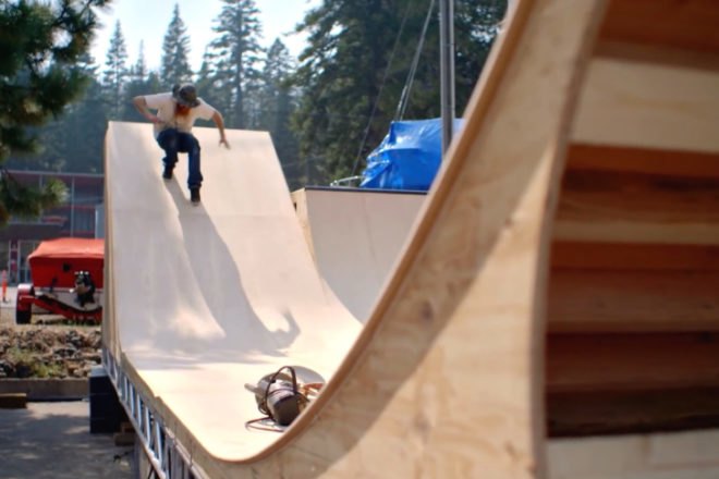 Floating Skate Ramp, Visit California, floating ramp, bob burnquist, lake tahoe, skate boarding, skate ramp