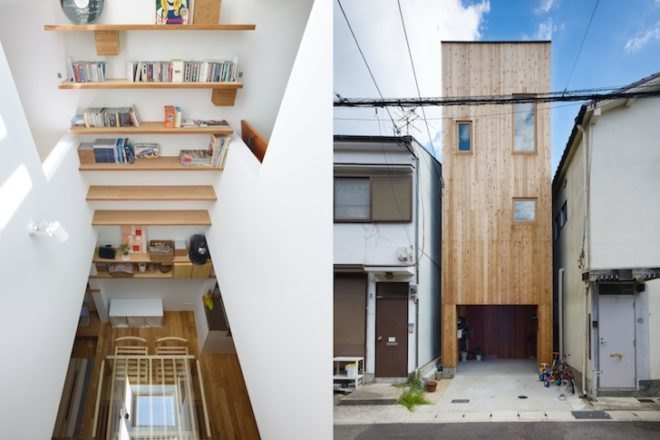 Fujiwarramuro Architects, house in nada, nada house, nada, kobe, japanese architecture, micro house, skinny house, tiny urban lot, narrow house, column of light, minimalist, narrow home
