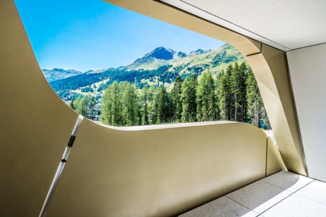 OIKOS Davos Hotel, Davos Hotel Switzerland, Davos Hotel facade, unbuildable facade, digitally fabricated facade, intelligent facade, undulating facade system, Wilhelm+Partner, German architects, Munich architects