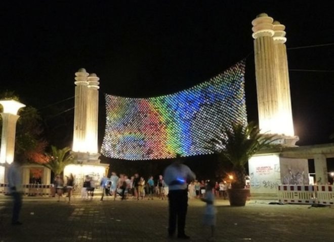 recycled cds, cds, mirror culture, community art, community art project, Ignatov Architects, Borislav Ignatov, varna, bulgaria, Sea Garden public park, European Capital of Culture 2019