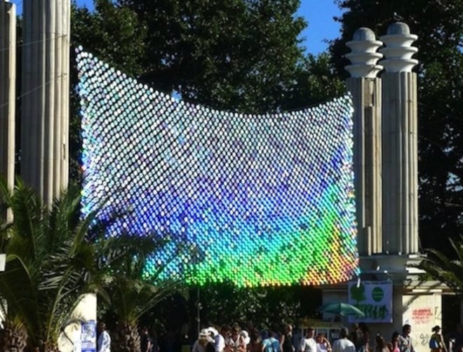 recycled cds, cds, mirror culture, community art, community art project, Ignatov Architects, Borislav Ignatov, varna, bulgaria, Sea Garden public park, European Capital of Culture 2019