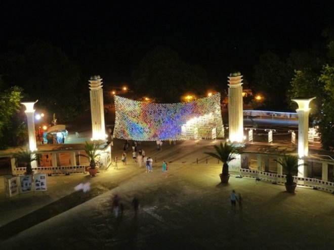 recycled cds, cds, mirror culture, community art, community art project, Ignatov Architects, Borislav Ignatov, varna, bulgaria, Sea Garden public park, European Capital of Culture 2019