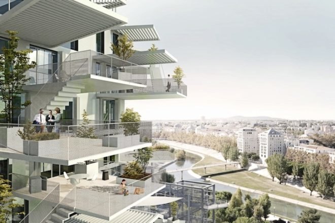 sou fujimoto, Sou Fujimoto Architects, Nicolas Laisné Associates, Manal Rachdi OXO, montpellier, arbre blanc, white tree tower, Architectural Folie of the 21st Century, cantilevered balconies, mixed use, residential tower, sunshades, tree-inspired architecture, tree-inspired