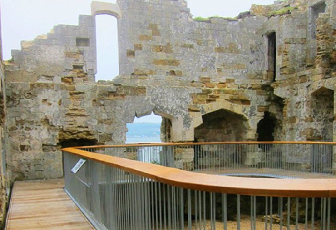 Studio Levitate, Sandsfoot Castle walkway, lightweight walkway, castle conservation UK, castles UK, green renovation, lightweight architecture, ruined castles UK, UK architecture heritage, UK architects, Dorset architecture