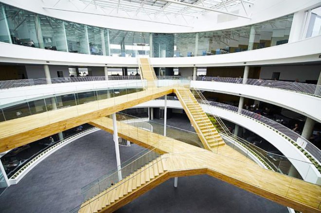 GPP Arkitekter, Plus Energi Headquarters, Syd Energy Headquarters, passive houses, Passive House Award, sustainable office buildings, sustainable architecture, Danish architects, Denmark sustainable architecture, sustainable HQ, geothermal energy, solar panels, photovoltaics, rooftop gardens, circular office buildings