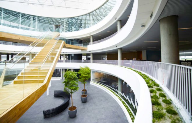 GPP Arkitekter, Plus Energi Headquarters, Syd Energy Headquarters, passive houses, Passive House Award, sustainable office buildings, sustainable architecture, Danish architects, Denmark sustainable architecture, sustainable HQ, geothermal energy, solar panels, photovoltaics, rooftop gardens, circular office buildings