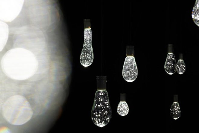 Torafu Architects, Milan Furniture Fair, whimsical light installation, recycled fluorescent lamps, Water Balloon room, Art, energy efficiency, Recycled Materials, Milan Furniture Fair,