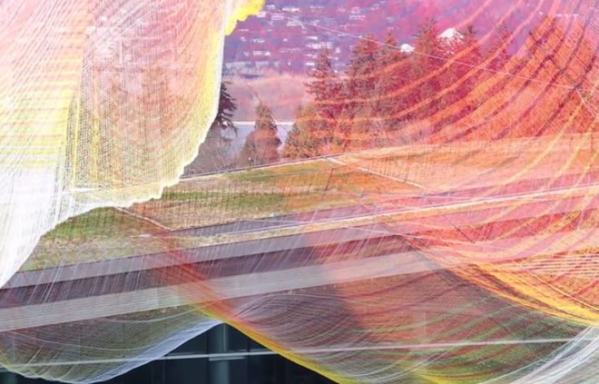 green design, eco design, sustainable design, Aaron Koblin, Janet Echelman, Ted Talks Vancouver, art and technology, interactive sculpture, unnumbered Sparks, string art, string sculpture