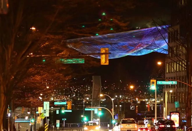 green design, eco design, sustainable design, Aaron Koblin, Janet Echelman, Ted Talks Vancouver, art and technology, interactive sculpture, unnumbered Sparks, string art, string sculpture