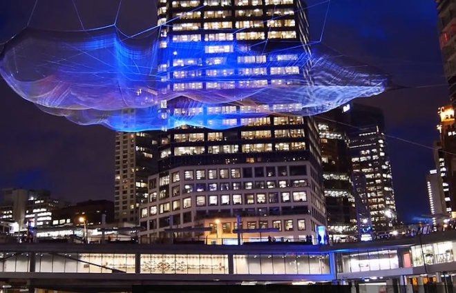 green design, eco design, sustainable design, Aaron Koblin, Janet Echelman, Ted Talks Vancouver, art and technology, interactive sculpture, unnumbered Sparks, string art, string sculpture