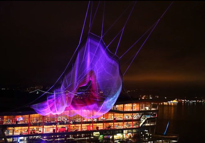 green design, eco design, sustainable design, Aaron Koblin, Janet Echelman, Ted Talks Vancouver, art and technology, interactive sculpture, unnumbered Sparks, string art, string sculpture