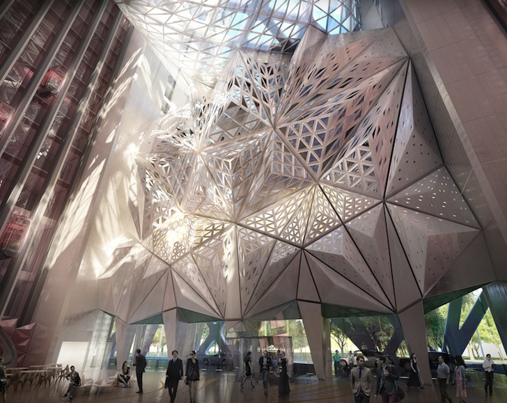 Zaha Hadid, city of dreams, macau, hotel tower, hotel, macau hotel, Melco Crown Entertainment, cotai, lawrence ho, exposed exoskeleton, ultra lounge, guest rooms, sky pool, macau hotel tower, entertainment complex