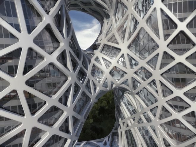 Zaha Hadid, city of dreams, macau, hotel tower, hotel, macau hotel, Melco Crown Entertainment, cotai, lawrence ho, exposed exoskeleton, ultra lounge, guest rooms, sky pool, macau hotel tower, entertainment complex