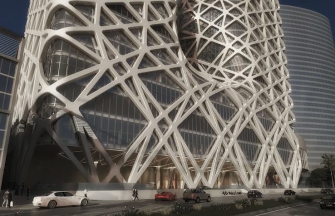 Zaha Hadid, city of dreams, macau, hotel tower, hotel, macau hotel, Melco Crown Entertainment, cotai, lawrence ho, exposed exoskeleton, ultra lounge, guest rooms, sky pool, macau hotel tower, entertainment complex