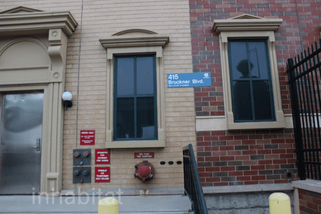 bronx townhouses, bronx townhouses coned, hidden coned station, fake facades, fake facades nyc, secret buildings nyc, Mott Haven Electric Substation, con ed, consolidated edison, mott haven, bronx coned station, weird buildings nyc