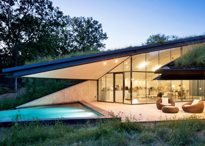 Edgeland House, Bercy Chen Studio, earth sheltered house, Austin, earth-bermed house