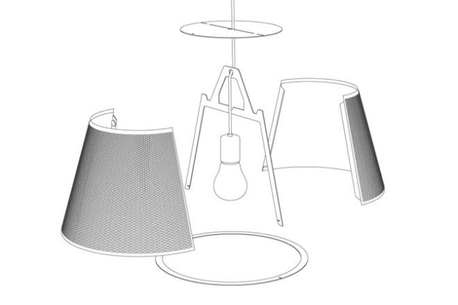 Takeoff Lamp, Fifti Fifti, green lighting, paper lamps, DIY lamps, green design, eco design, sustainable lamps