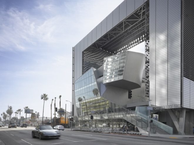 Morphosis, emerson college, los angeles, sunset boulevard, emerson college satellite campus, Hollywood, thom mayne, leed gold, sun shading system, solar heat gain, entertainment industry