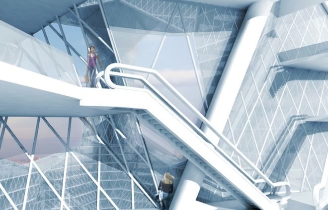 skyvillage, ziwei song, air pollution, los angeles, freeways, evolo skyscraper competition, evolo skyscraper competition 2014, modular skyscraper, green filtering towers, car-free utopia, car-free, mixed use, urban fabric