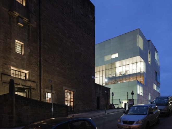 steven holl architects, jm architects, glasgow school of art, reid building, Charles Rennie Mackintosh, machair, driven voids of light, light shafts, northern light, translucent glass, glass facade, artists studios
