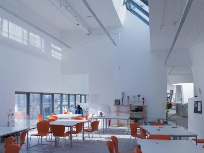 steven holl architects, jm architects, glasgow school of art, reid building, Charles Rennie Mackintosh, machair, driven voids of light, light shafts, northern light, translucent glass, glass facade, artists studios