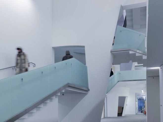 steven holl architects, jm architects, glasgow school of art, reid building, Charles Rennie Mackintosh, machair, driven voids of light, light shafts, northern light, translucent glass, glass facade, artists studios