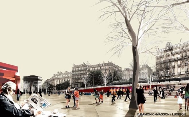 avenue foch, arc de triomphe, Hamonic+Masson, Champs-Élysées, pedestrian avenue, woodland park, Place de l'étoile, mixed-use development, paris mayoral elections, anne hidalgo, paris