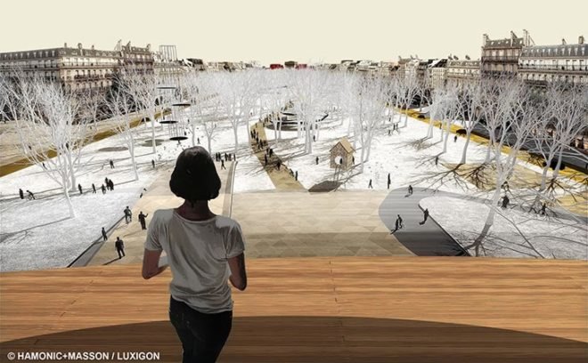 avenue foch, arc de triomphe, Hamonic+Masson, Champs-Élysées, pedestrian avenue, woodland park, Place de l'étoile, mixed-use development, paris mayoral elections, anne hidalgo, paris