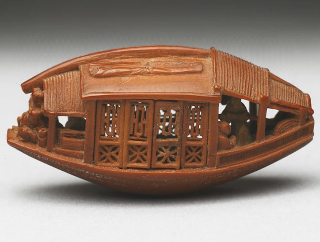 green design, eco design, sustainable design, carved olive pit, National Palace Museum of China, Ch'en Tsu-chang, tiny sculptures