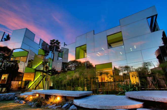 green design, eco design, sustainable design, CRAFT Arquitectos, Adaptive reuse, bronze-glass facade, double skin facade