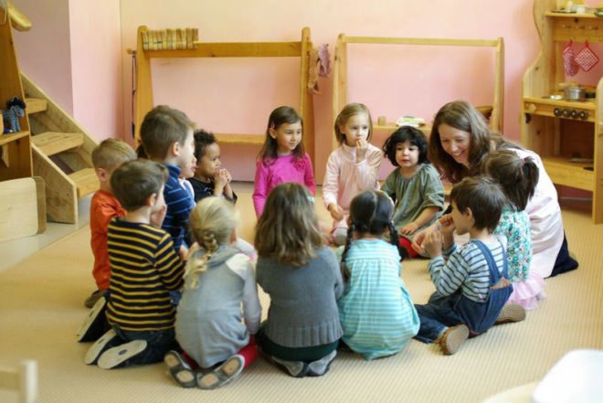 Miss Elea's Kindergarten Class Circle, New Amsterdam School, Miss Elea's Kindergarten Class Baking, New Amsterdam School, Waldorf School, Green School, Waldorf Kindergarten
