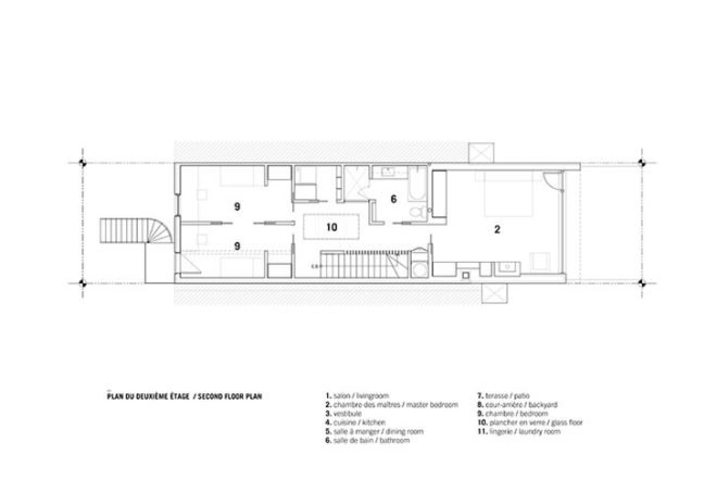 interior renovation, duplex to single-family, montreal, naturehumaine, skylight, daylighting, reclaimed wood, glass floor, historic wooden structure, 8th avenue house, rosemount, colored panels, canada